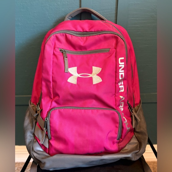 Under Armour Pink Backpack with Gray Accents - Picture 1 of 7